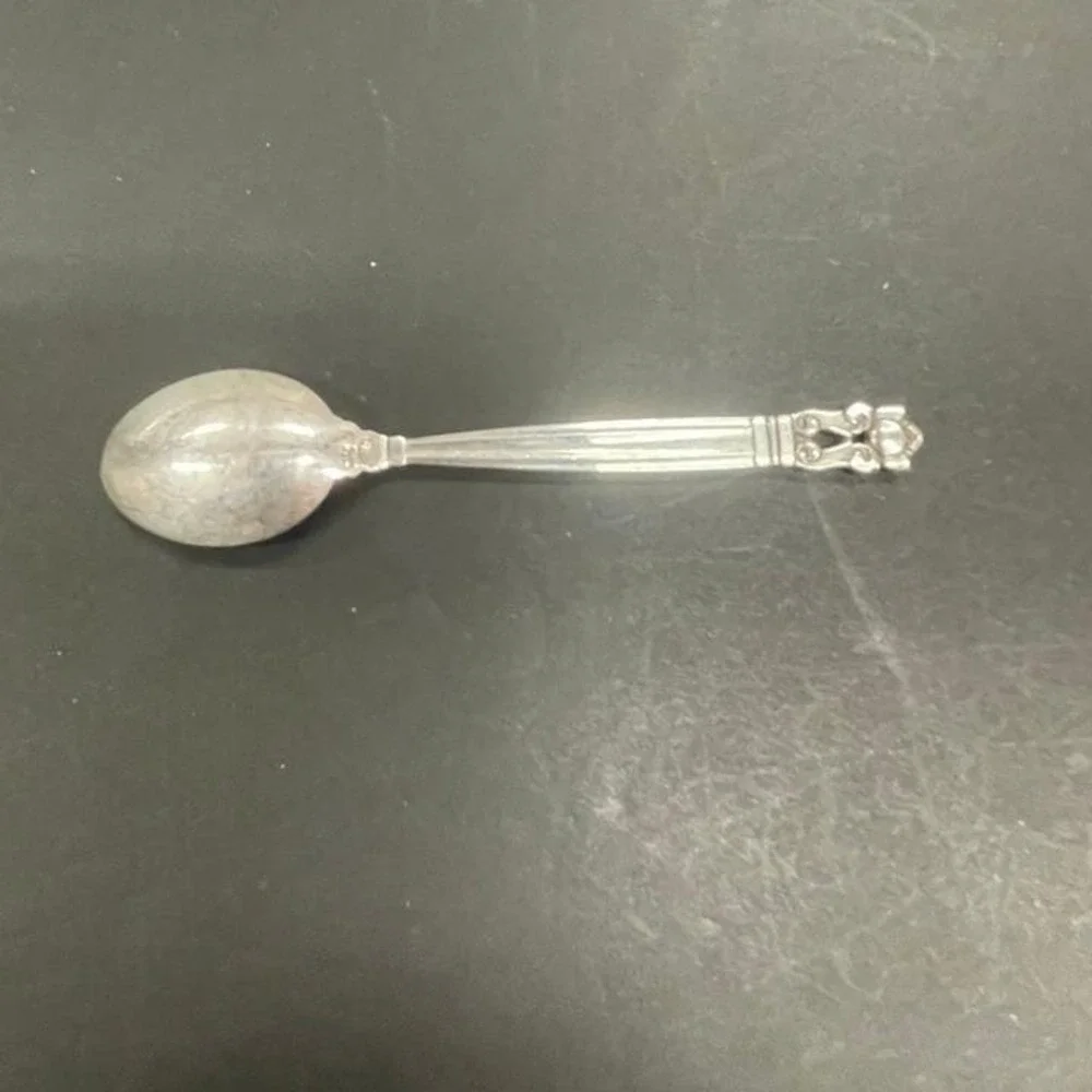 Danish Georg Jensen‎ Acorn Pattern Sterling Silver Spoon Design Johan Rohde SSB